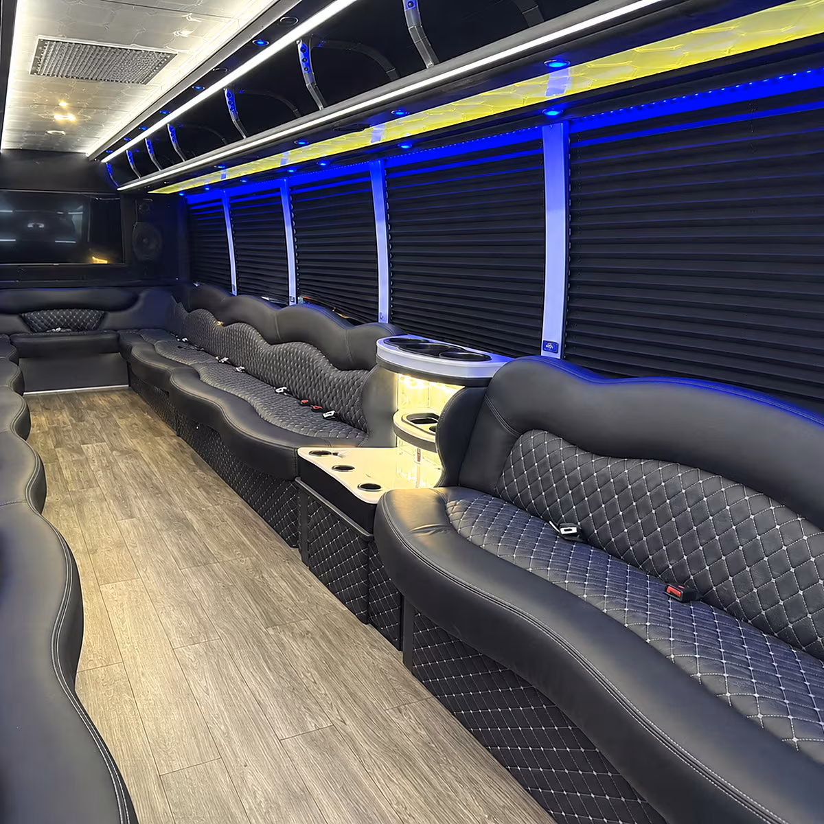 Oklahoma City Private Event Transportation party bus interior