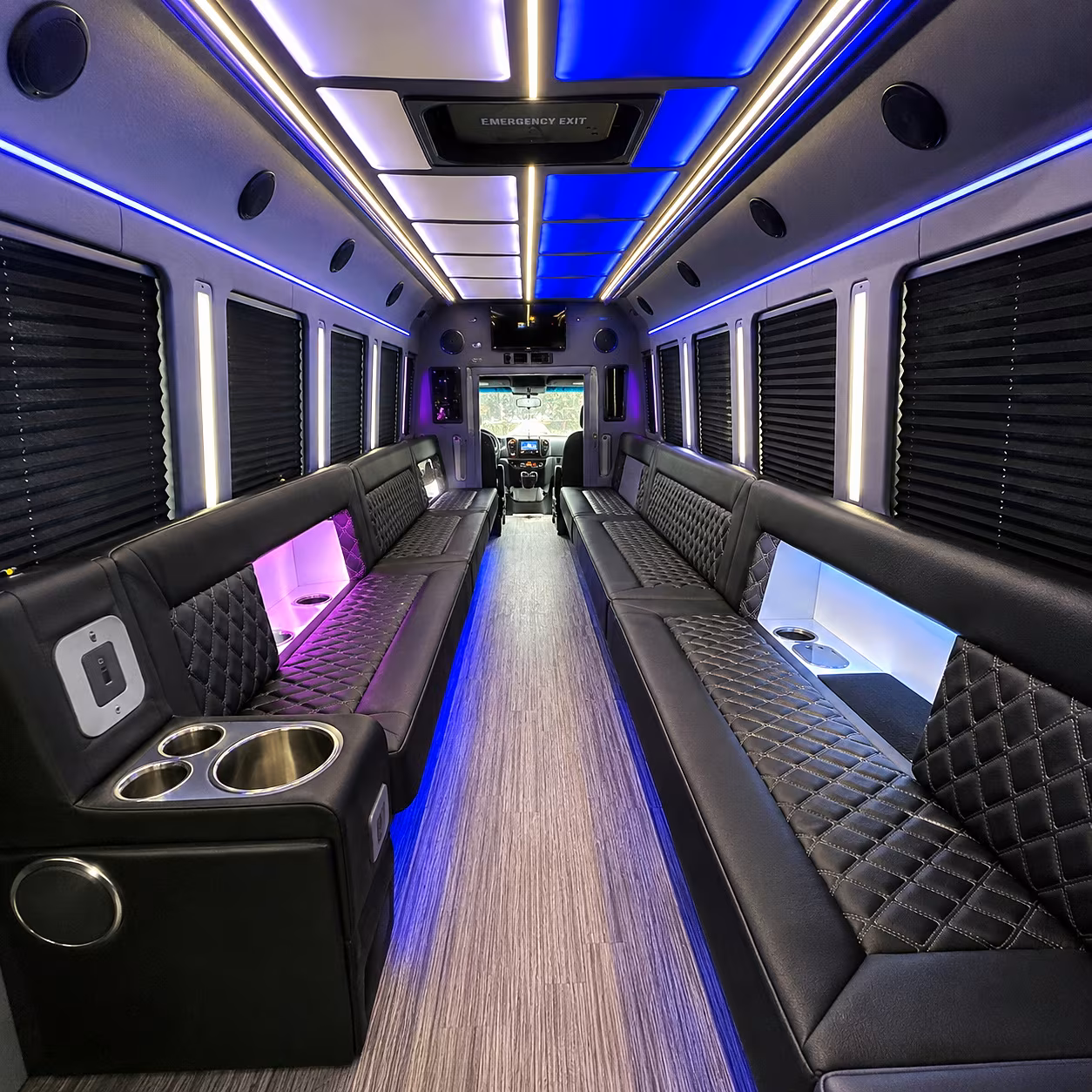 Oklahoma City Sporting Event Transportation party bus interior