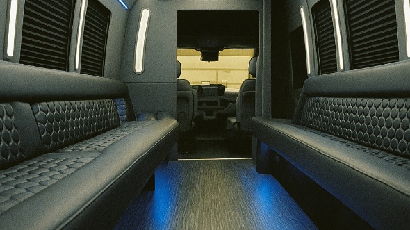 Interior of Charter Bus Company Dallas's 25 Passenger Party Bus in Dallas