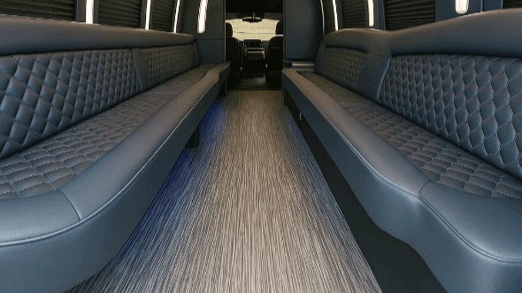 Interior of Charter Bus Company Tulsa's 25 Passenger Party Bus in Tulsa
