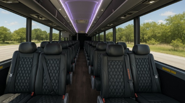 Interior of Charter Bus Company Oklahoma City's 28 Passenger Minibus in Oklahoma City