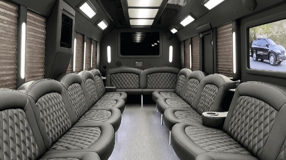 Interior of Charter Bus Company Lawton's 28 Passenger Party Bus in Lawton