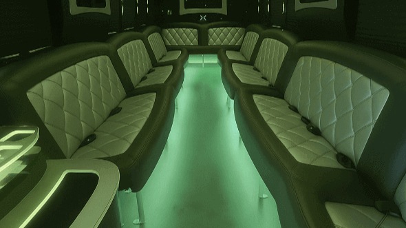 Interior of Charter Bus Company Norman's 28 Passenger Party Bus in Norman