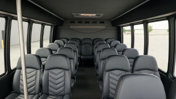 Interior of Charter Bus Company Oklahoma City's 30 Passenger Minibus in Oklahoma City