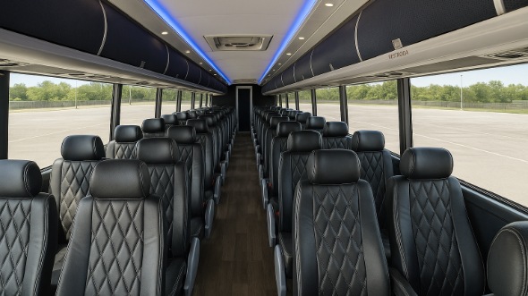 Interior of Charter Bus Company Oklahoma City's 40 Passenger Charter Bus in Oklahoma City