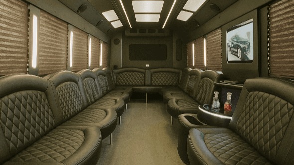 Interior of Charter Bus Company Lawton's 40 Passenger Party Bus in Lawton