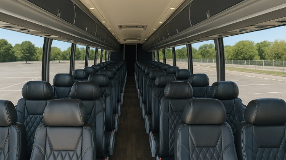 Interior of Charter Bus Company Oklahoma City's 44 Passenger Charter Bus in Oklahoma City