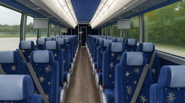 Interior of Charter Bus Company Oklahoma City's 45 Passenger Charter Bus in Oklahoma City