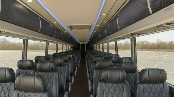 Interior of Charter Bus Company Oklahoma City's 48 Passenger Charter Bus in Oklahoma City