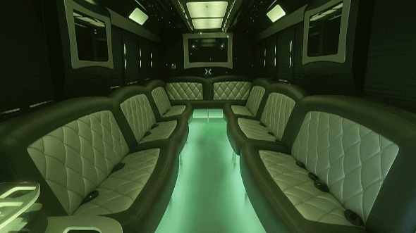 Interior of Charter Bus Company Tulsa's 50 Passenger Party Bus in Tulsa