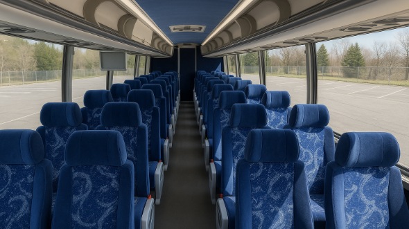 Interior of Charter Bus Company Oklahoma City's 55 Passenger Charter Bus in Oklahoma City