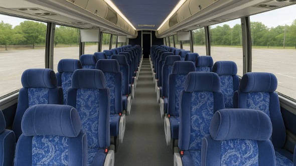 Interior of Charter Bus Company Oklahoma City's 56 Passenger Charter Bus in Oklahoma City