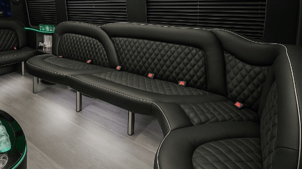 oklahoma city 14 passenger sprinter limousine inside