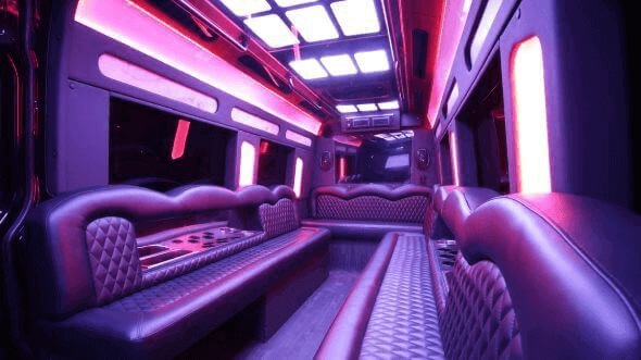 oklahoma city 18 passenger party bus interior